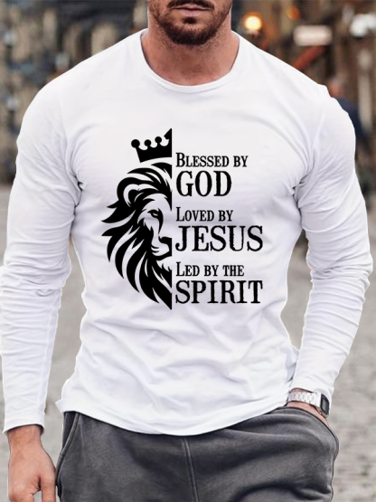 Blessed Loved Led Jesus God Christian Cotton Long Sleeve T-Shirt