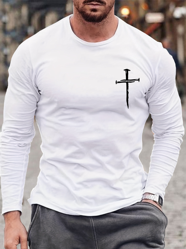 Faith Cross Jesus God Christian Cotton Long Sleeve T-Shirt