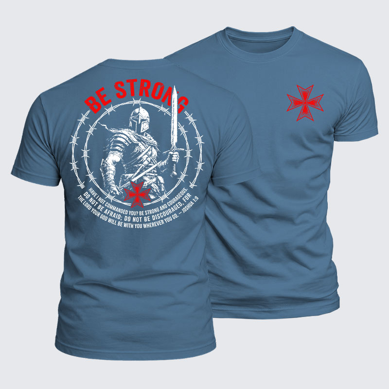 Luxe Mercerized Cotton Tee - Be Strong And Courageous Joshua 1:9
