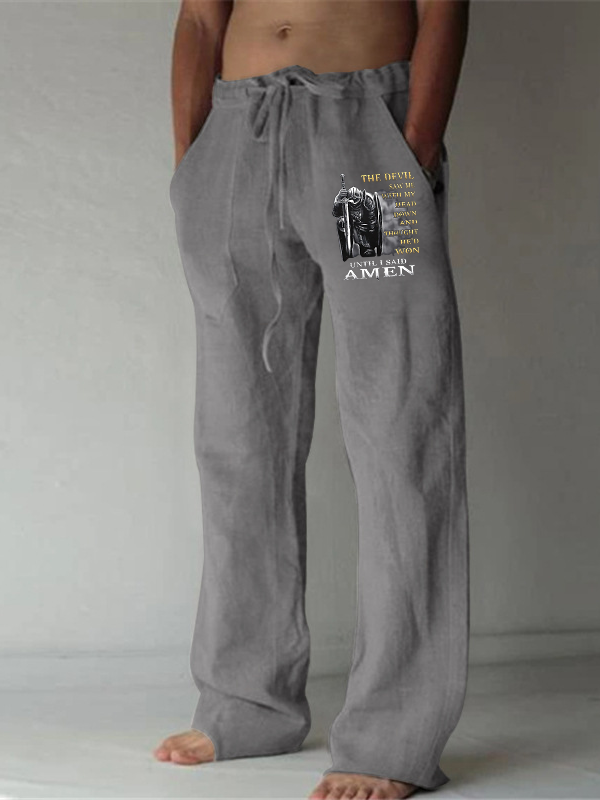 Men's The Devil Saw Me with My Head Down and Thought He'd Won Until I Said Amen Christian Beach Pants