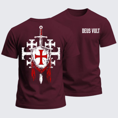 Heavyweight Cotton Tee - Deus Vult: God Wills It