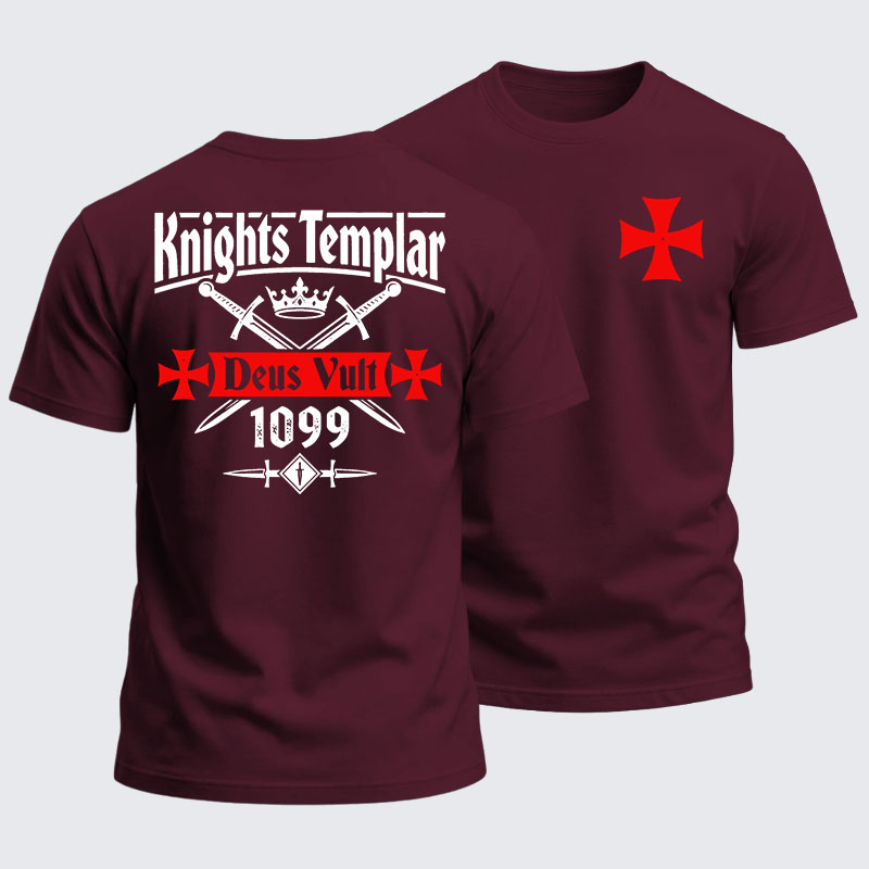 Heavyweight Cotton Tee - Knights Templar Deus Vult