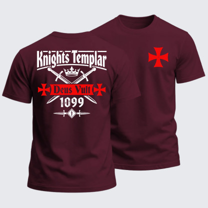 Heavyweight Cotton Tee - Knights Templar Deus Vult