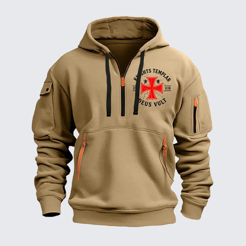 Zipper Hoodies - Knights Templar Deus Vult