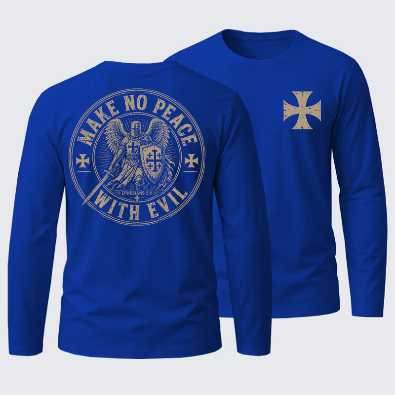 Make No Peace With Evil Cotton Long Sleeve T-Shirt