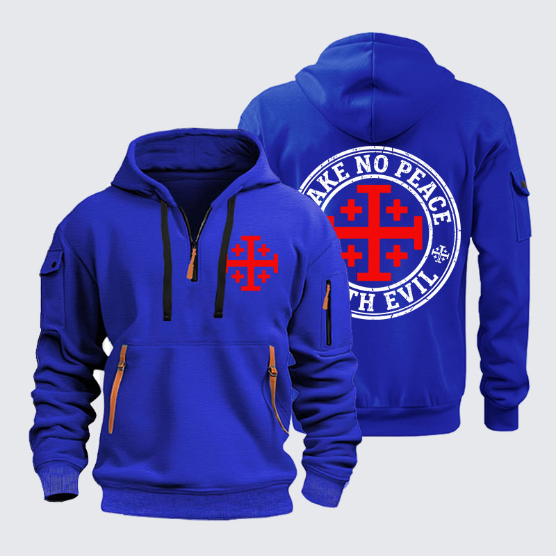Zipper Hoodies - Make No Peace with Evil Knight Templar Jerusalem Cross