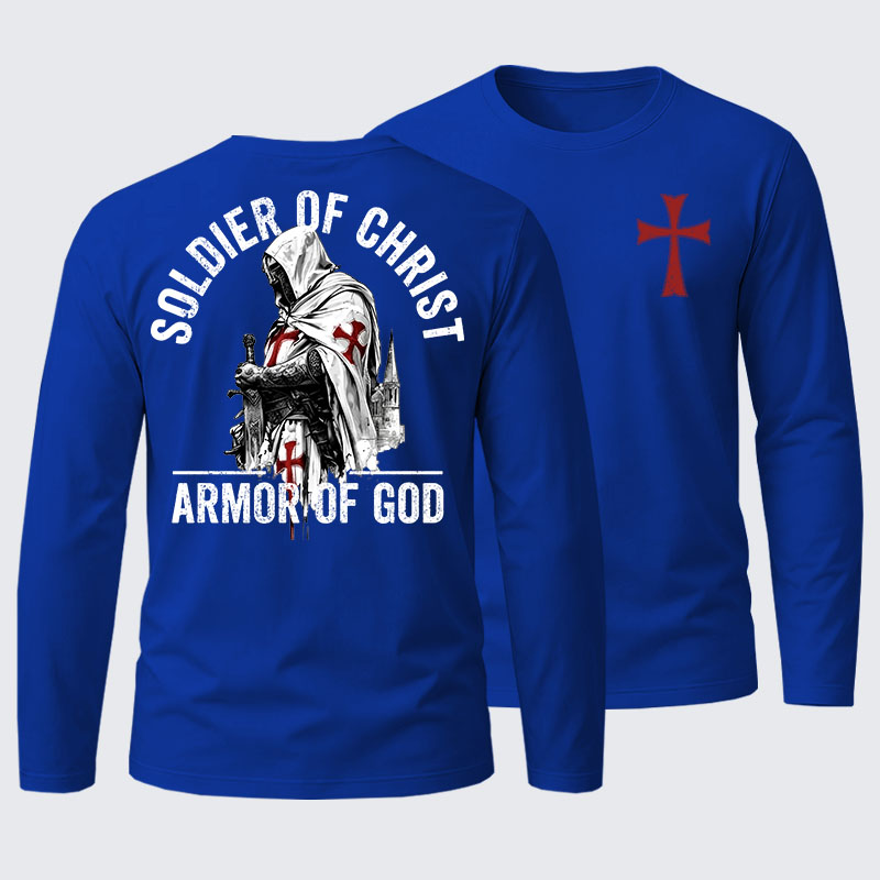 Soldier of Christ Armor Of God Crusader Spirit Cotton Long Sleeve T-Shirt