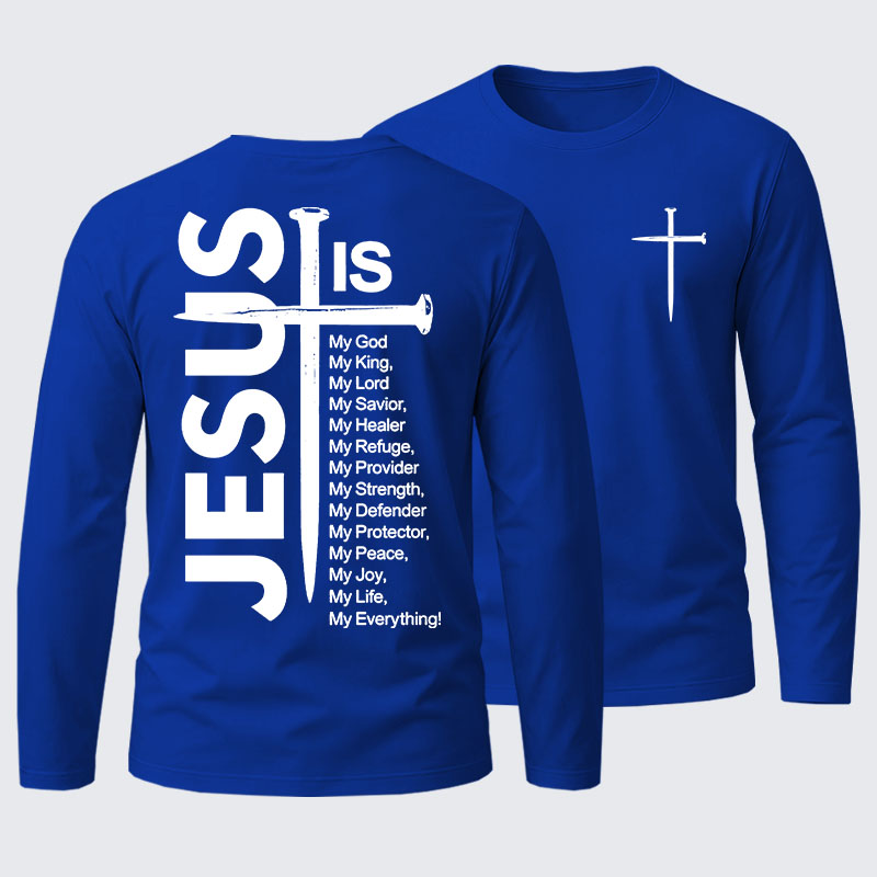 Jesus and The Cross Cotton Long Sleeve T-Shirt