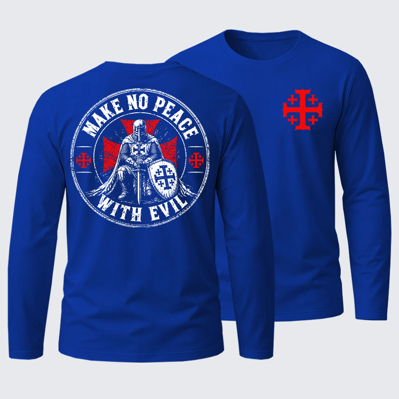Make No Peace With Evil Cotton Long Sleeve T-Shirt