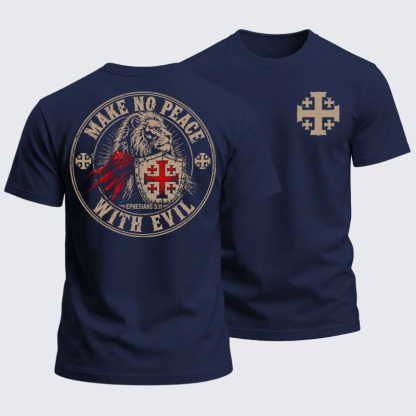 Heavyweight Cotton Tee - Make No Peace With Evil