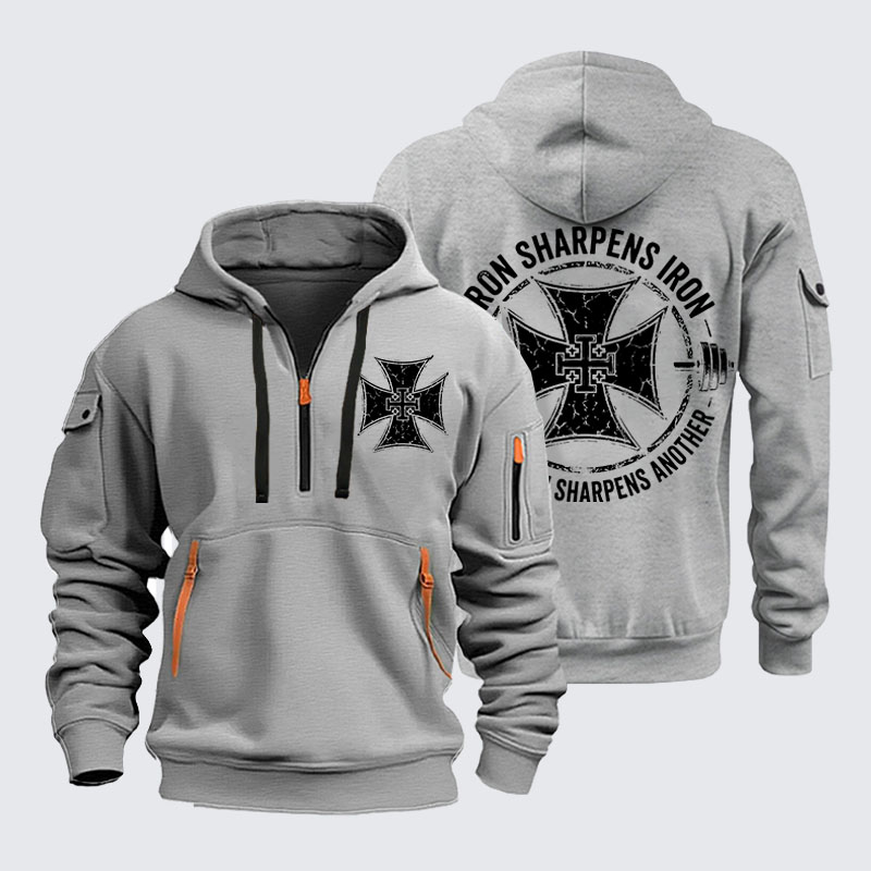 Zipper Hoodies - Iron Sharpens Iron So One Man Sharpens Another