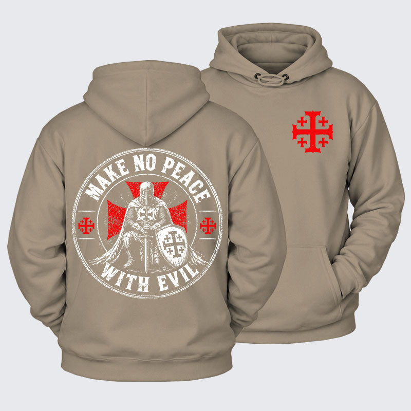 Plush Fleece-Lined Hoodie - Make No Peace With Evil
