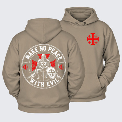 Plush Fleece-Lined Hoodie - Make No Peace With Evil