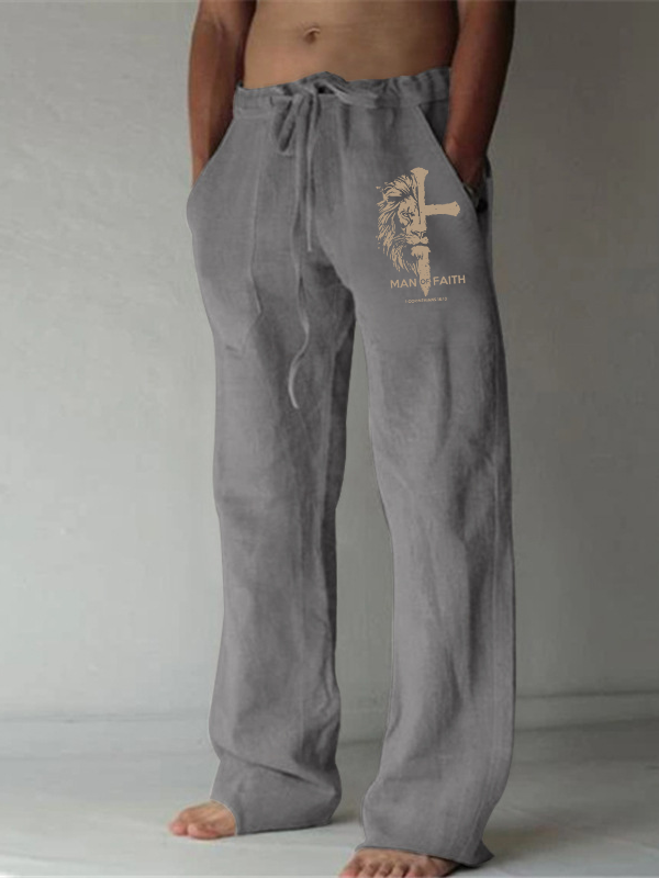 Men's Man of Faith Christian Beach Pants