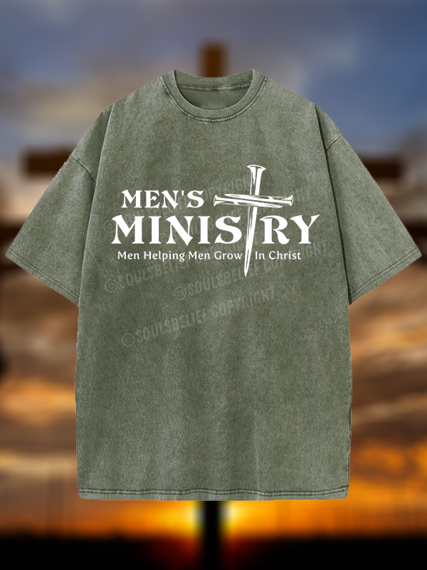 Men's Ministry ,Men Helping Men ,Church ministry Christian Washed T-Shirt