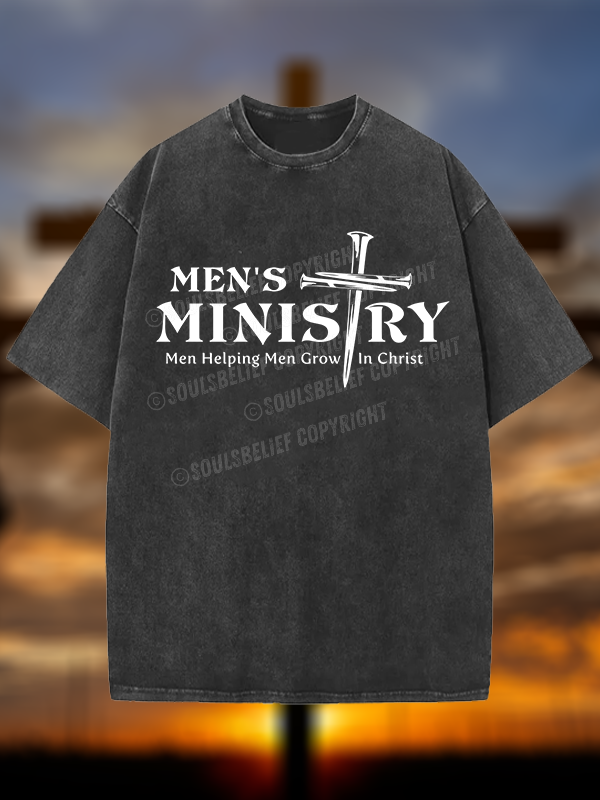 Men's Ministry ,Men Helping Men ,Church ministry Christian Washed T-Shirt