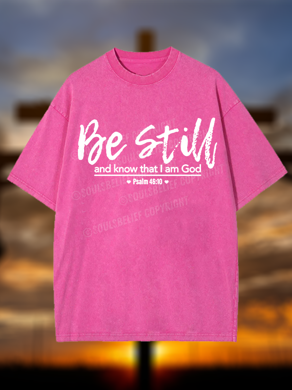 Psalm 46:10 Christian Washed T-Shirt