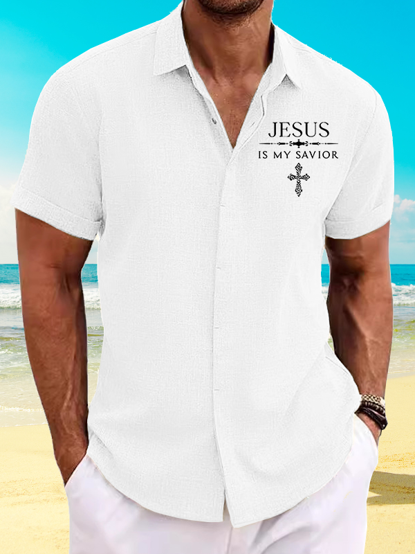 Jesus Is My Savior Jesus God Christian Short Sleeve Shirt
