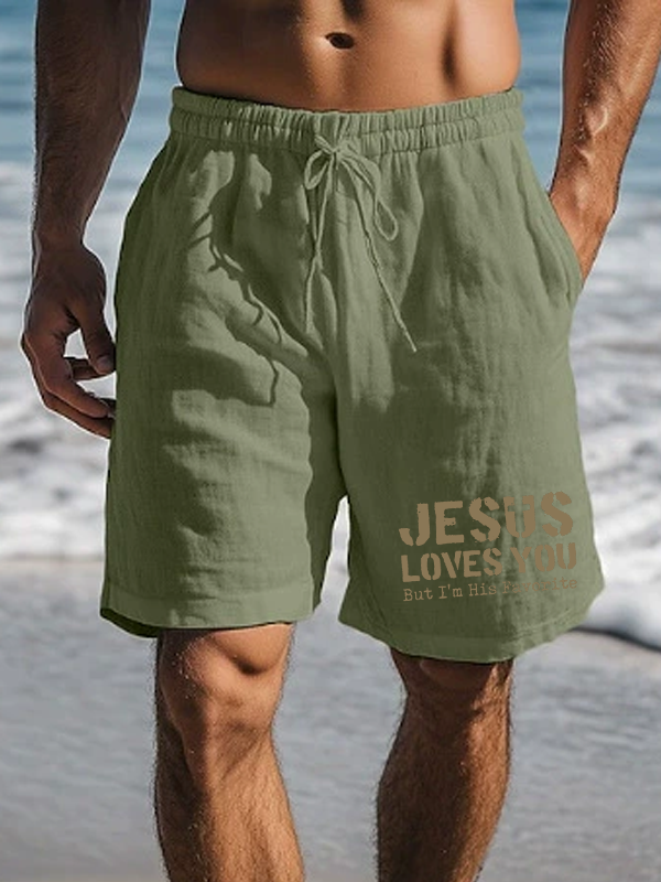 Jesus Loves You, But I'm His Favorite Christian Beach Shorts