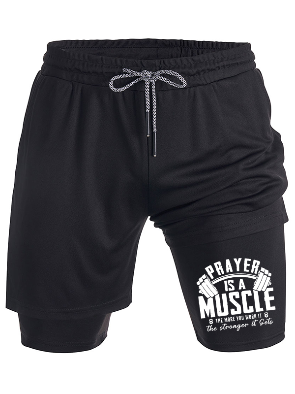 Prayer Is A Muscle Cross Christian Performance Shorts