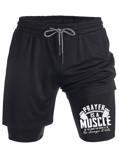 Prayer Is A Muscle Cross Christian Performance Shorts