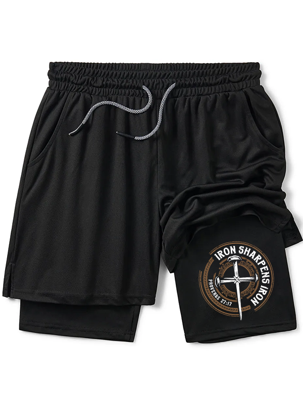 Iron Sharpens Iron - Proverbs 27:17 Christian Performance Shorts