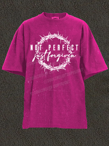 Not Perfect Just Forgiven Religious Christian Washed T-Shirt