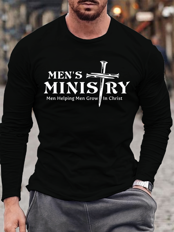 Men's  faith God'S Strong Hand Is Over My Life Long Sleeve T-Shirt