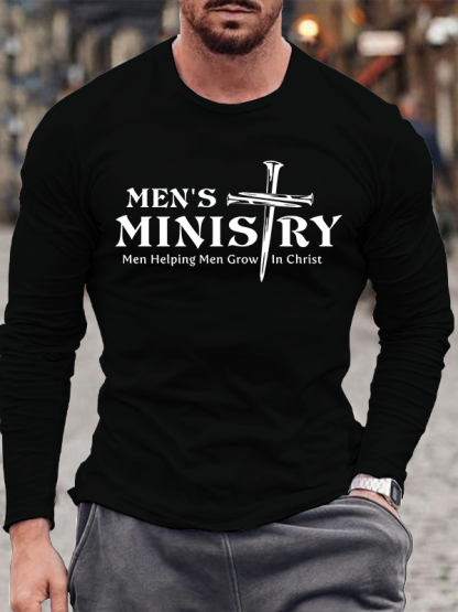 Men's Ministry ,Men Helping Men ,Church ministry Jesus God  Christian Cotton Long Sleeve T-Shirt