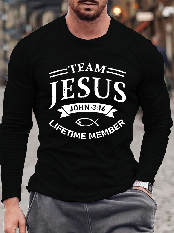 Men's  faith God'S Strong Hand Is Over My Life Long Sleeve T-Shirt