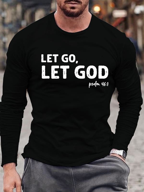 Men's  faith God'S Strong Hand Is Over My Life Long Sleeve T-Shirt