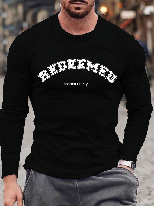 Redeemed Jesus God Christian Cotton Long Sleeve T-Shirt