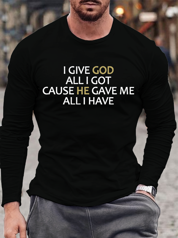 Men's  faith God'S Strong Hand Is Over My Life Long Sleeve T-Shirt