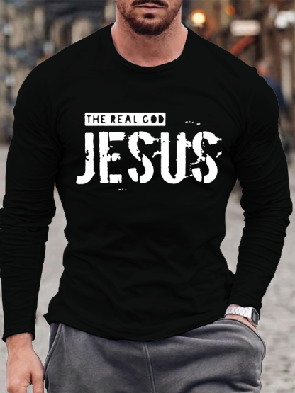 The Real God Jesus Jesus God Christian Cotton Long Sleeve T-Shirt