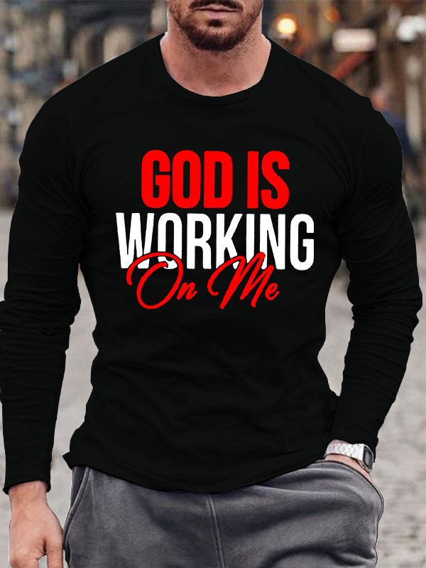 Men's  faith God'S Strong Hand Is Over My Life Long Sleeve T-Shirt