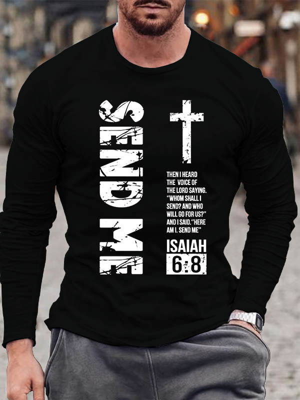 Men's  faith God'S Strong Hand Is Over My Life Long Sleeve T-Shirt