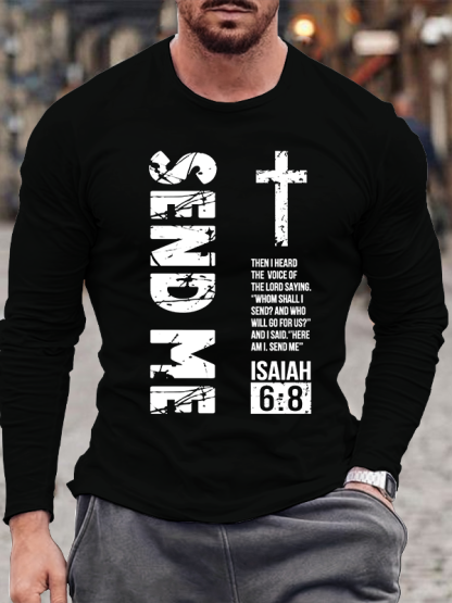 Send Me Isaiah 6:8 Jesus God Christian Cotton Long Sleeve T-Shirt