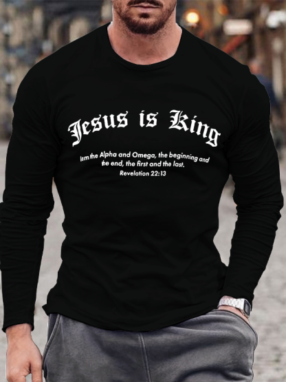 Jesus Is King Jesus God Christian Cotton Long Sleeve T-Shirt