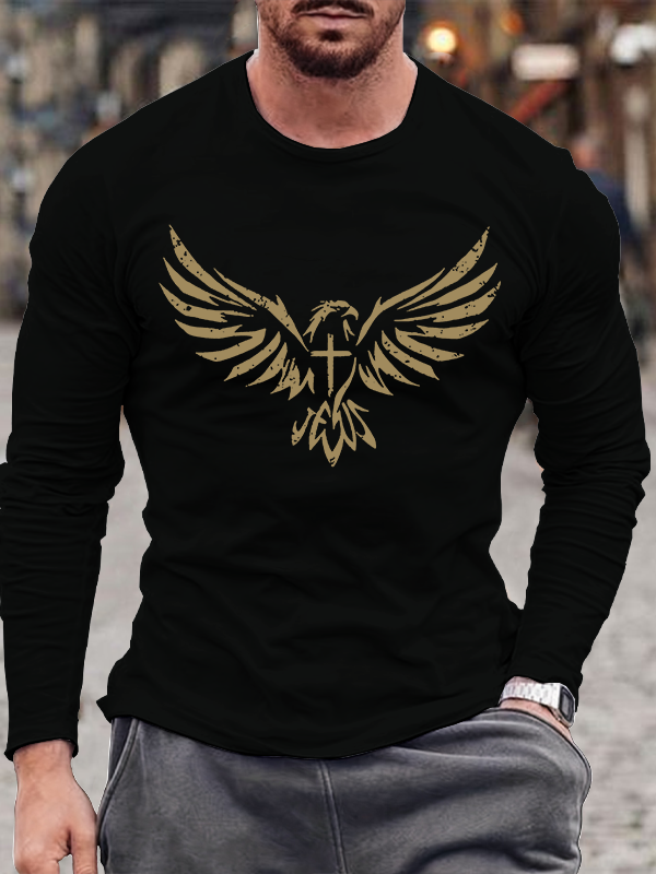 [Copy]Blessed Cross Christian Cotton Long Sleeve T-Shirt