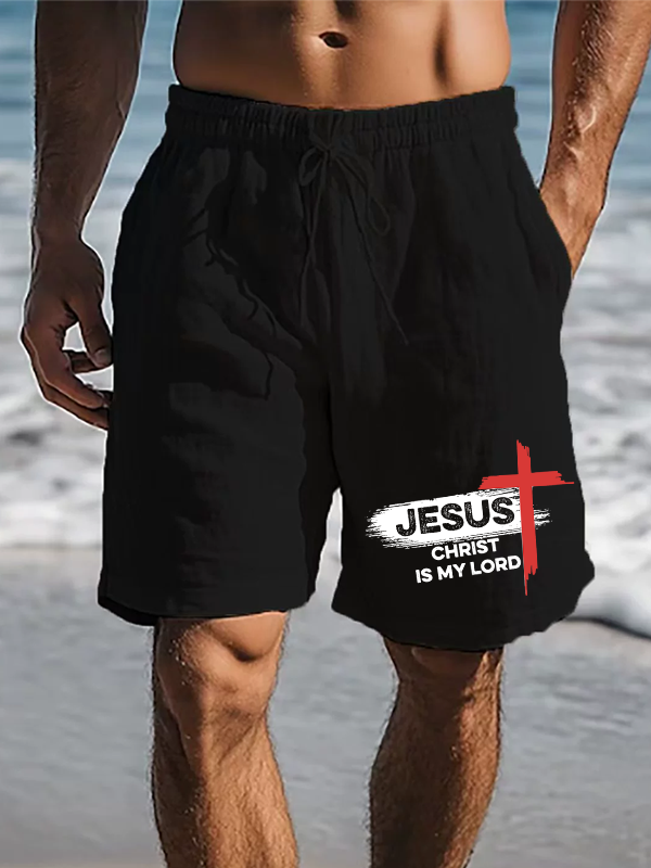 Jesus Christ Is My Lord Christian Beach Shorts