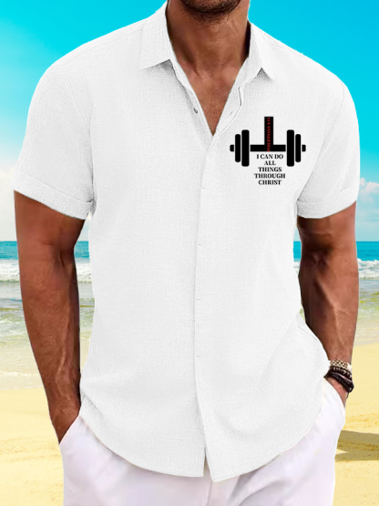 Fitness Philippians 4 : 13 Jesus God Christian Short Sleeve Shirt