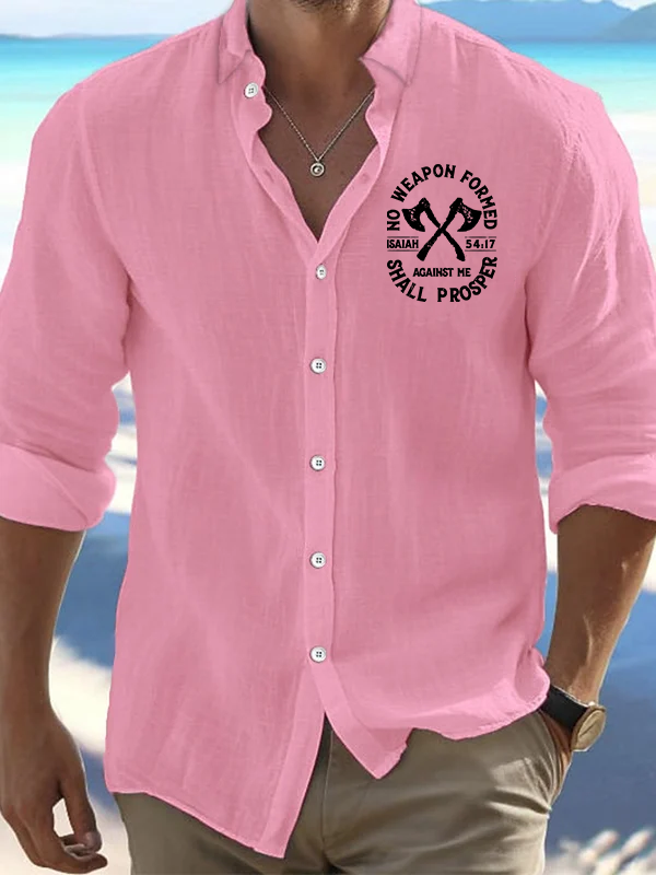 No Weapon Formed Shall Prosper - Isaiah 54:17 Christian Resort Casual Shirt