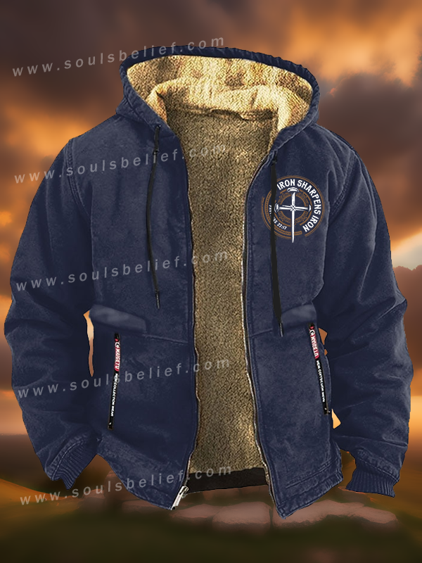 Iron Sharpens Iron - Proverbs 27:17 Jesus God Christian Zipper Hooded Jacket