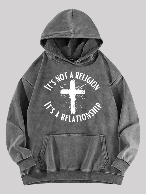 It's Not A Religion It's A Relationship Jesus God Christian Washed Hoodie