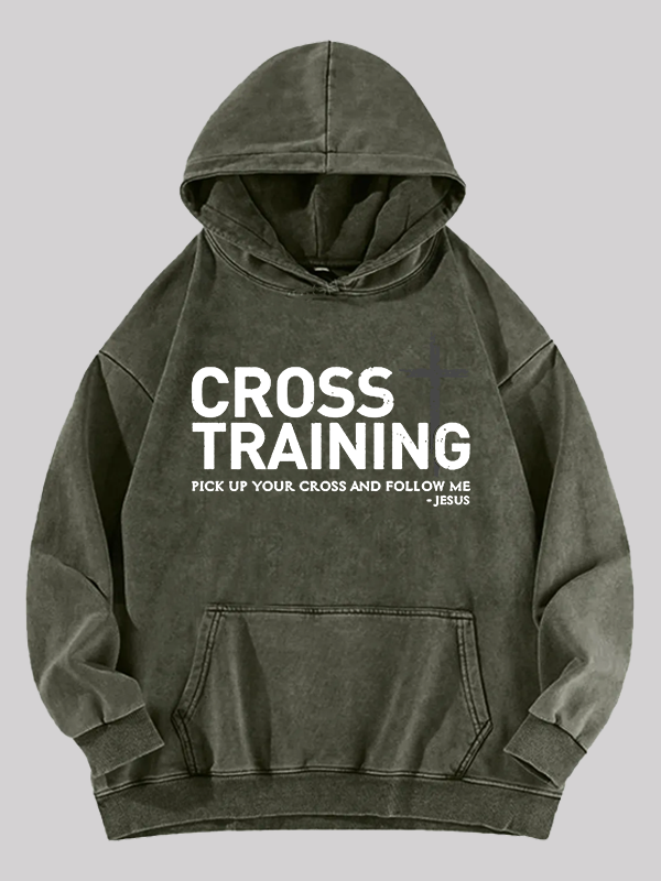 Cross Training Jesus God Christian Washed Hoodie