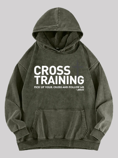 Cross Training Jesus God Christian Washed Hoodie