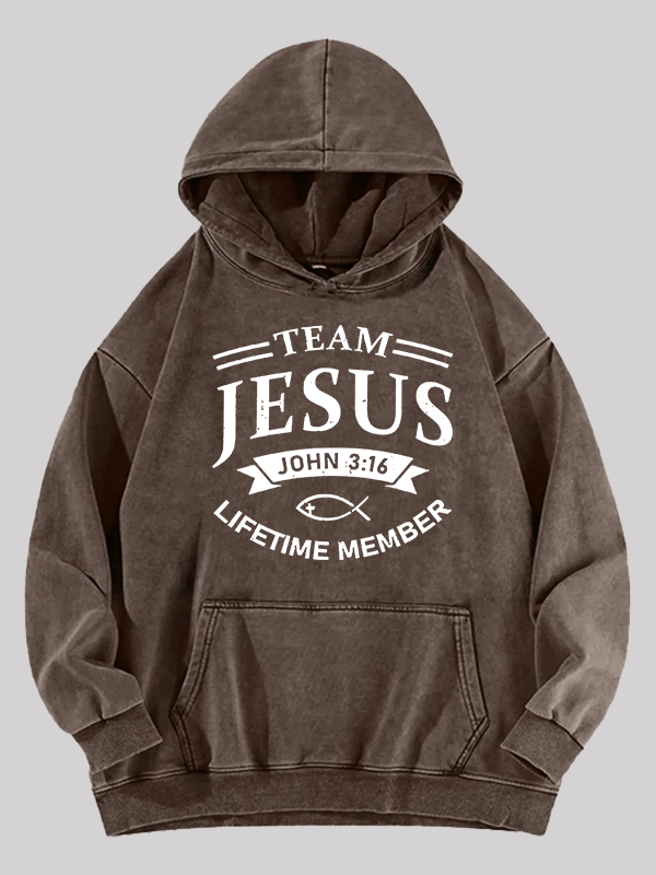 Jesus Team Jesus God Christian Washed Hoodie