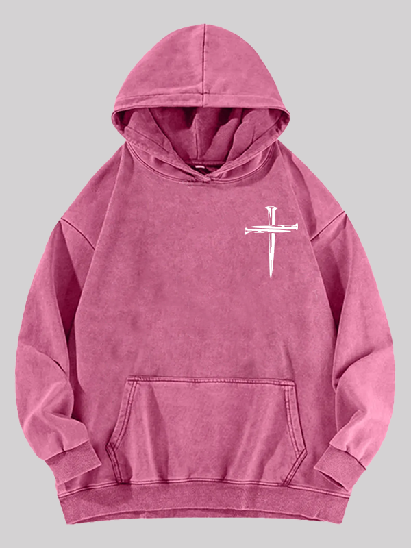 Cross Jesus God Christian Washed Hoodie