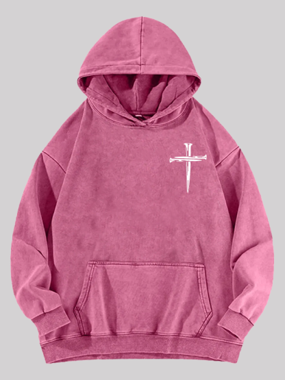 Cross Jesus God Christian Washed Hoodie