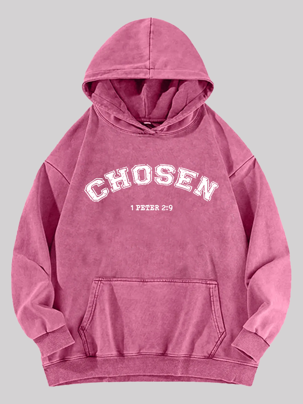 Chosen Jesus God Christian Washed Hoodie